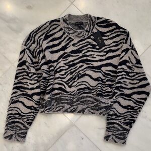 rag & bone Black and Gray Patterned Sweater NWT